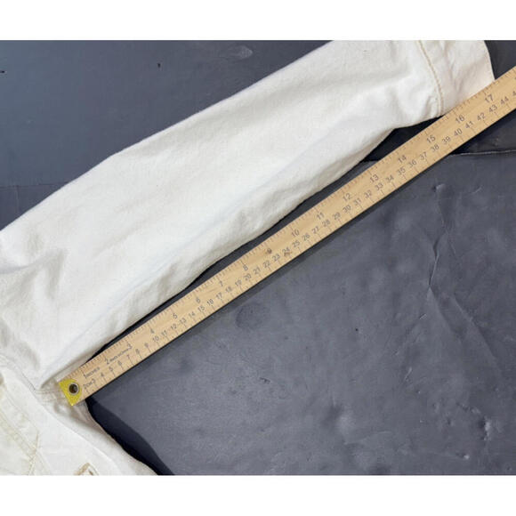 Rails White Denim Jacket Button Front Jean Pockets Lightweight Casual Boho XS - Picture 13 of 15